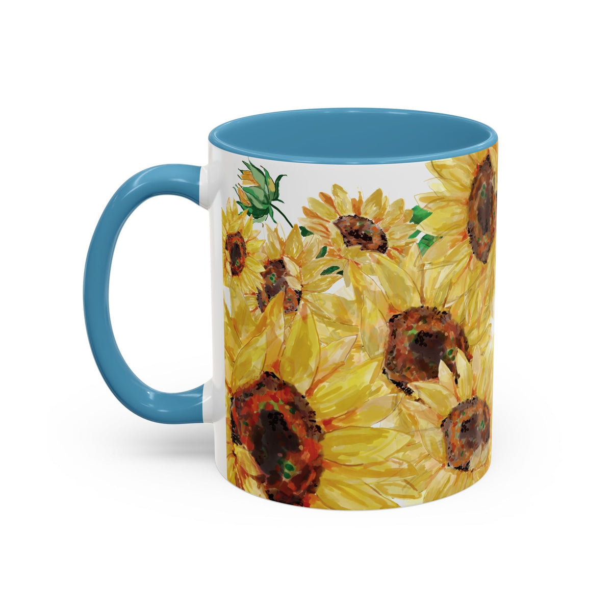 Sunflower Two Tone Ceramic Coffee Mug - Blue Cava