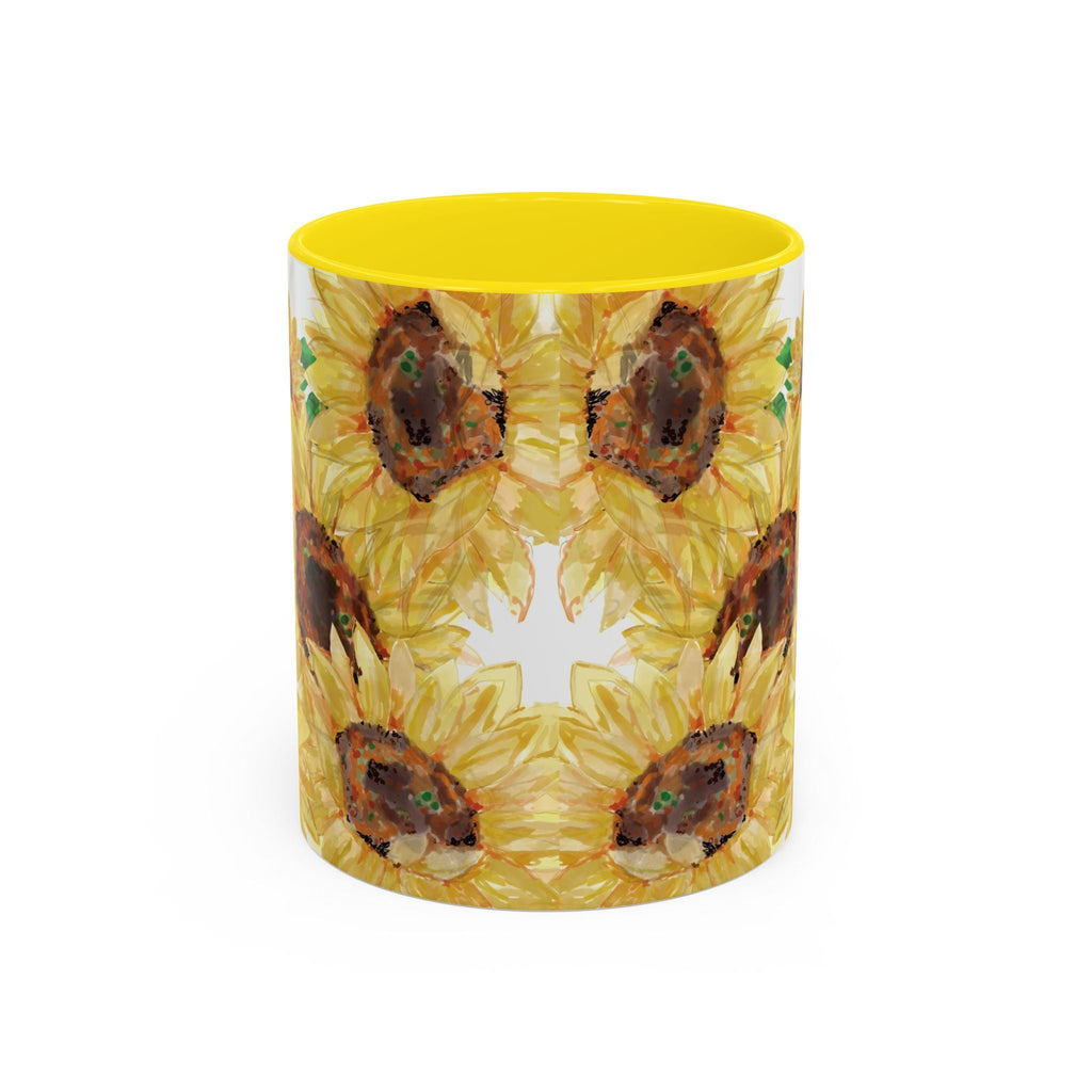 Sunflower Two Tone Ceramic Coffee Mug - Blue Cava