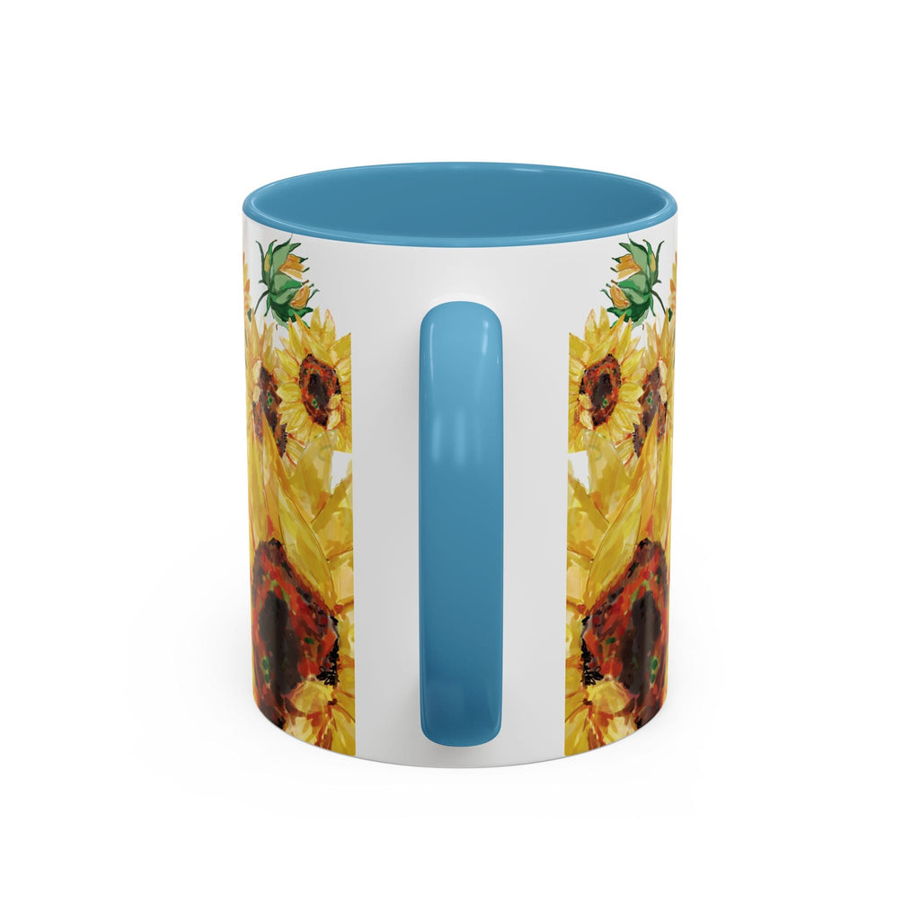 Sunflower Two Tone Ceramic Coffee Mug - Blue Cava