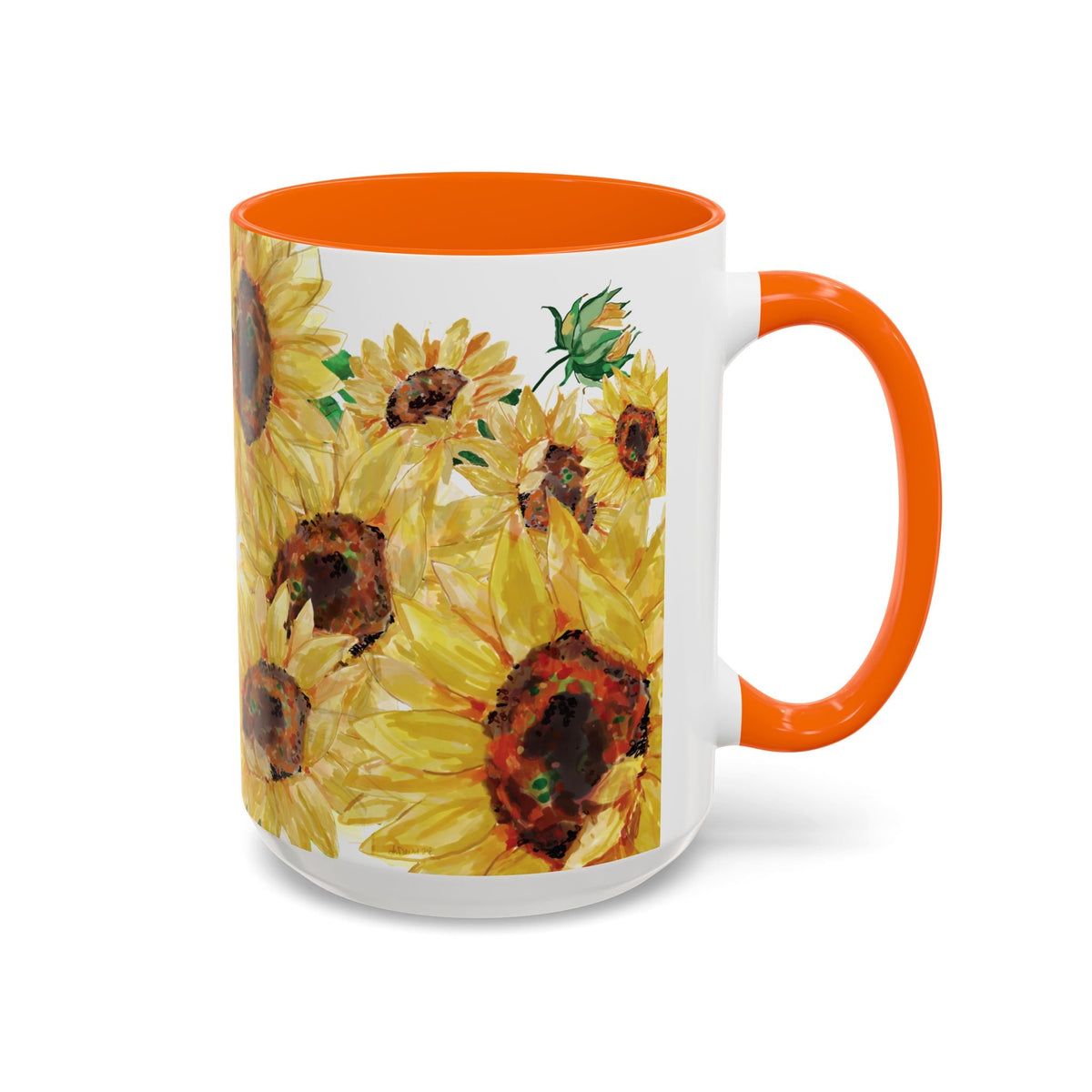 Sunflower Two Tone Ceramic Coffee Mug - Blue Cava