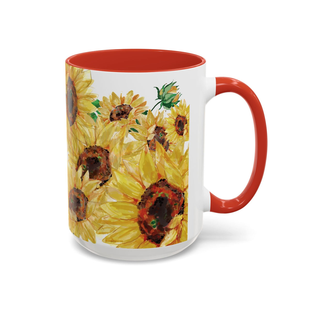 Sunflower Two Tone Ceramic Coffee Mug - Blue Cava