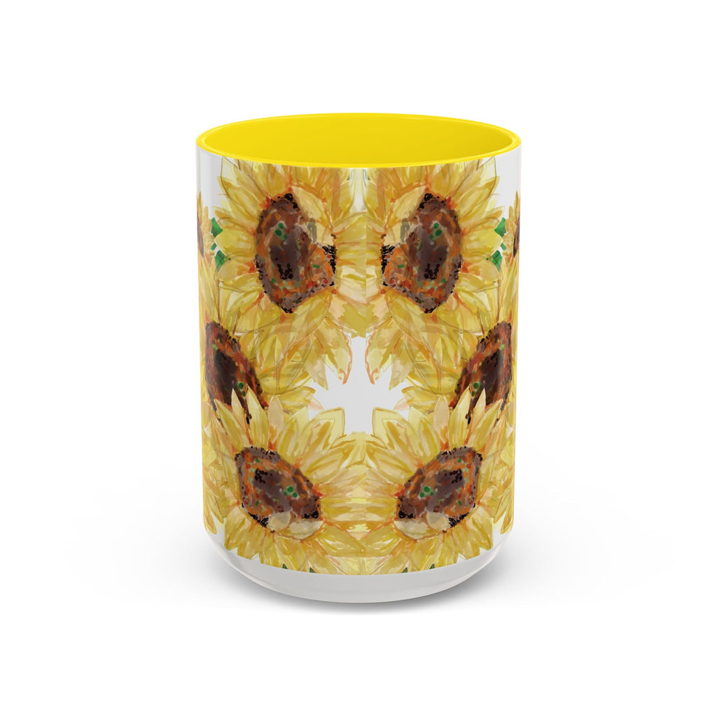 Sunflower Two Tone Ceramic Coffee Mug - Blue Cava