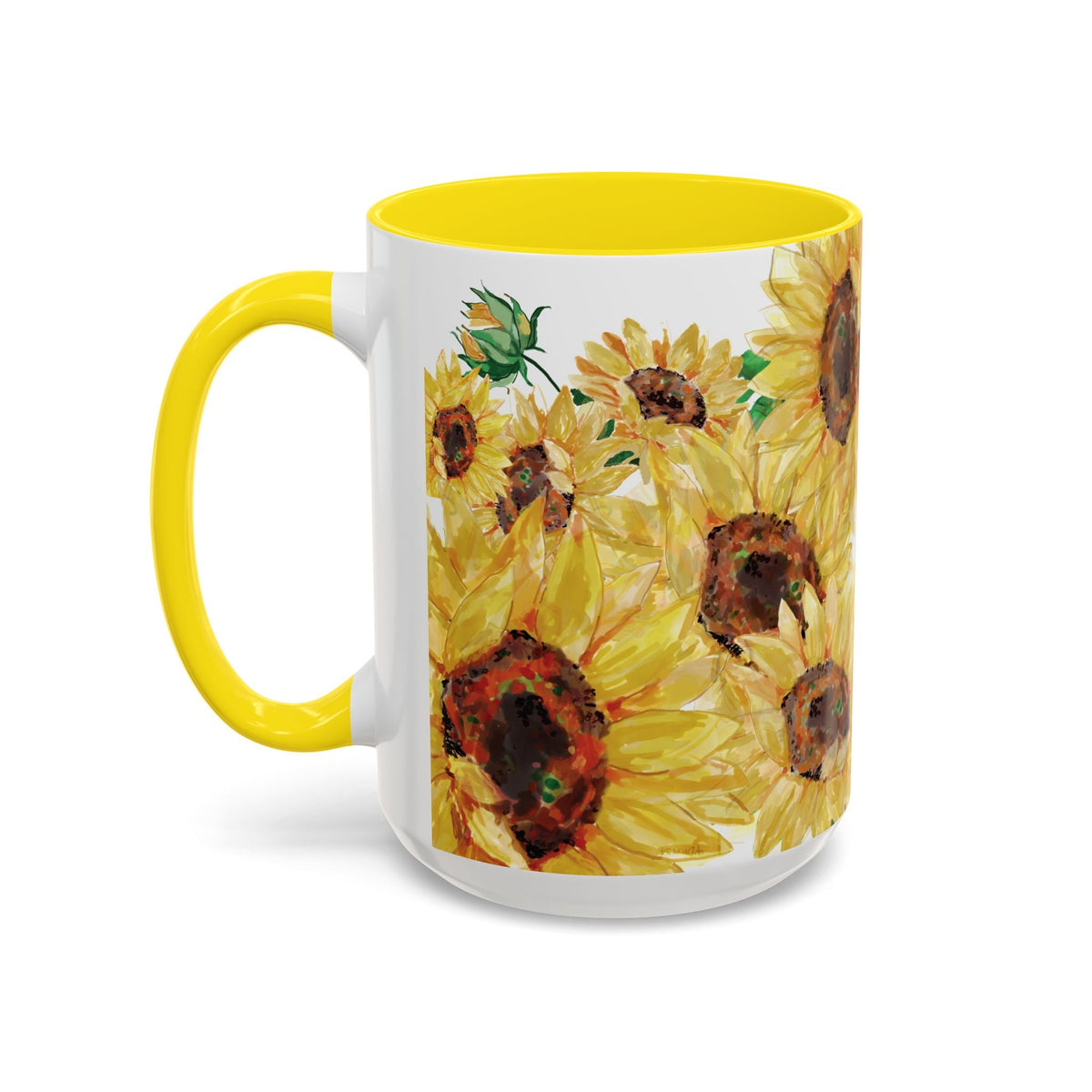 Sunflower Two Tone Ceramic Coffee Mug - Blue Cava