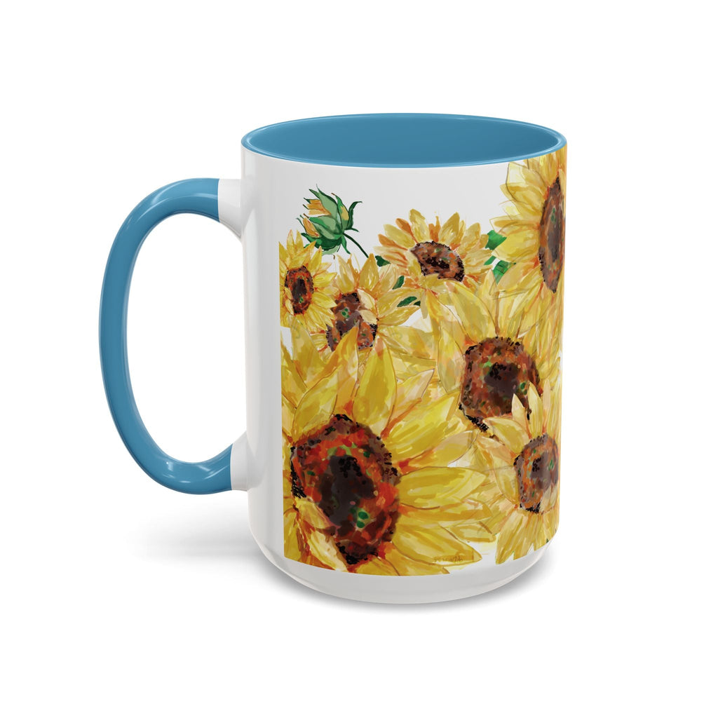 Sunflower Two Tone Ceramic Coffee Mug - Blue Cava