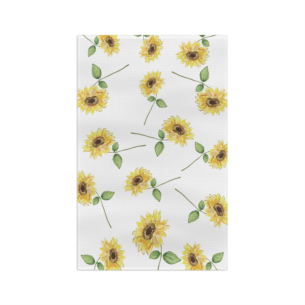 Sunflowers Microfiber Waffle Kitchen Towel - Blue Cava