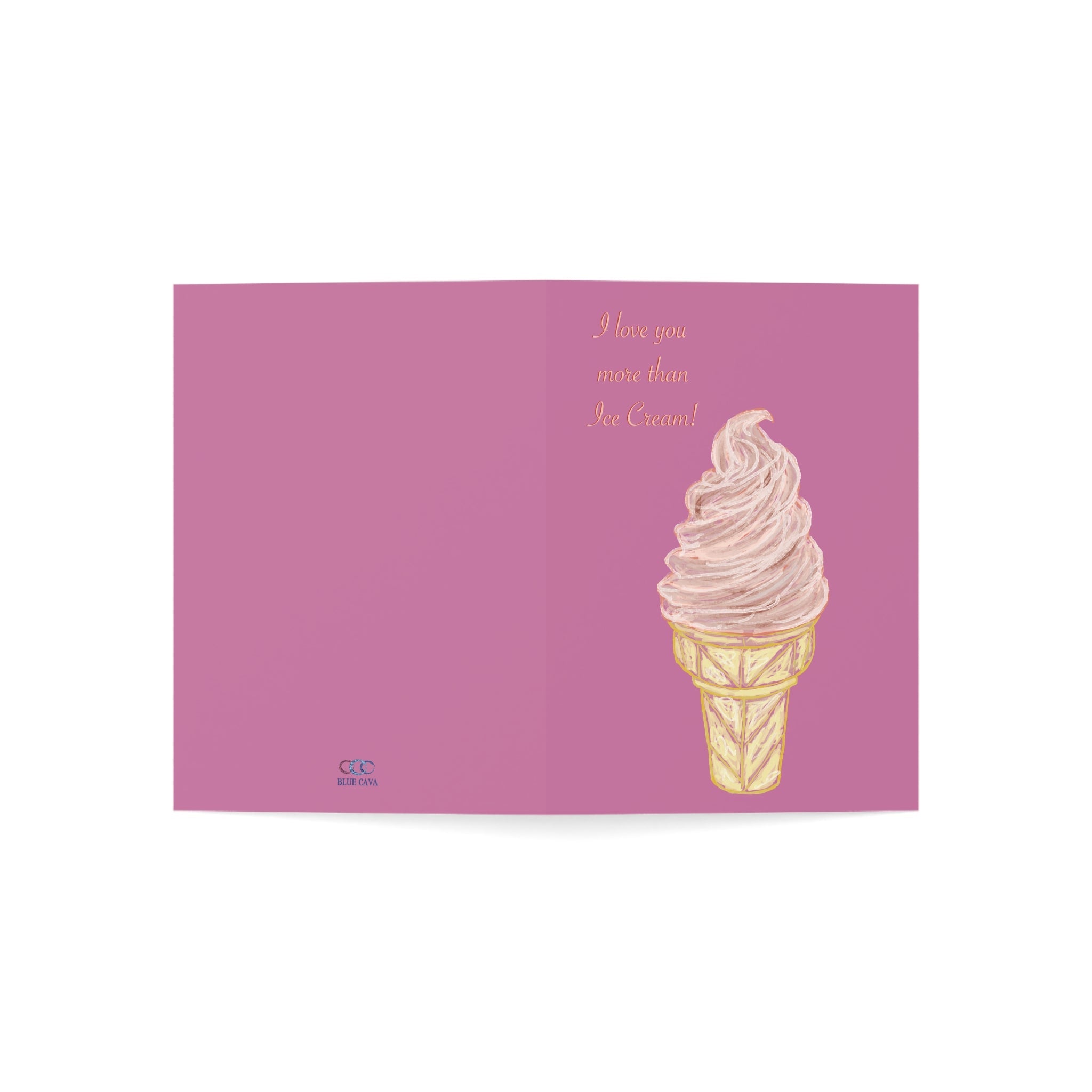 Sweet Ice Cream Love Greeting Cards Set - Blue Cava