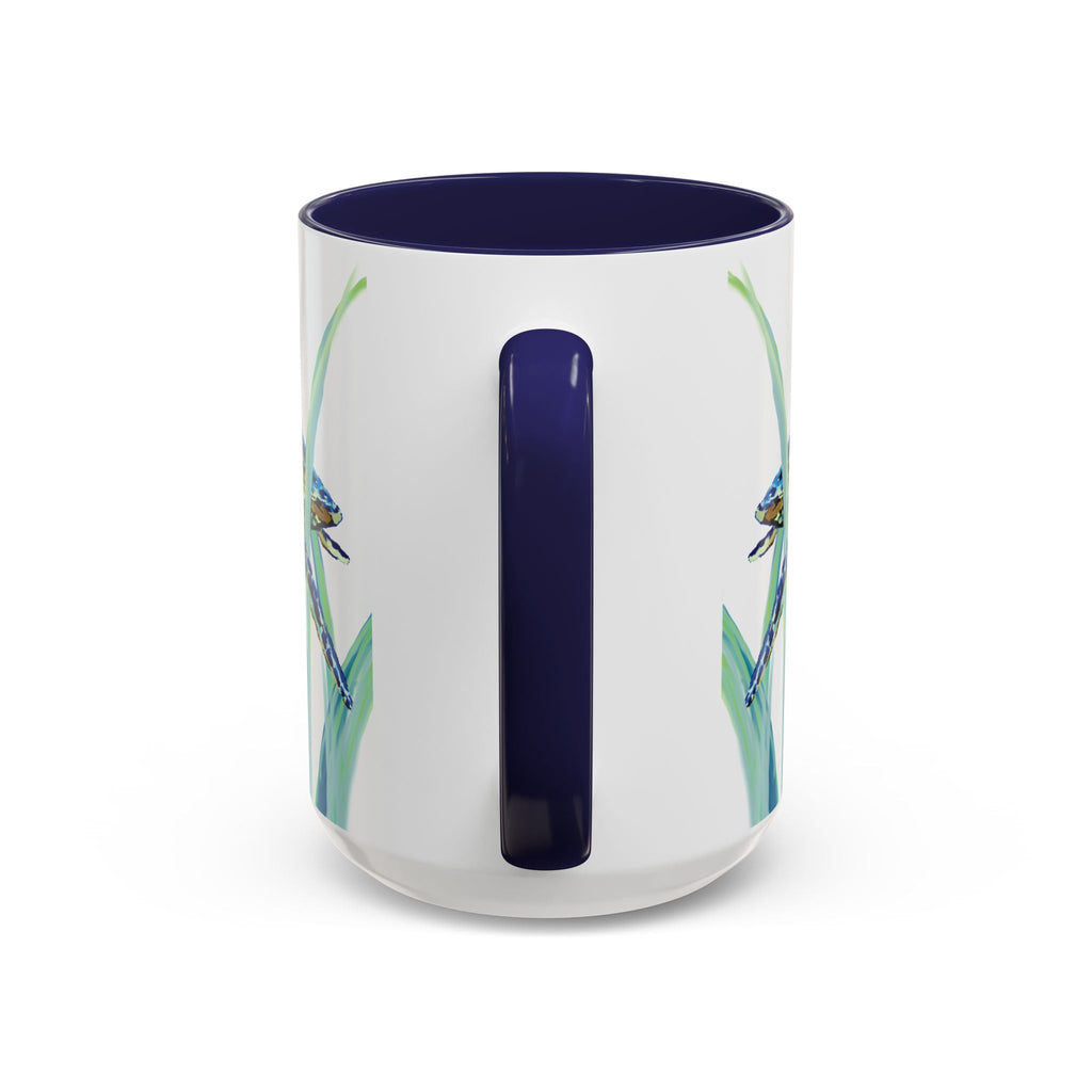Swimming Sea Turtle Ocean Two - Tone Ceramic Coffee Mugs - Blue Cava