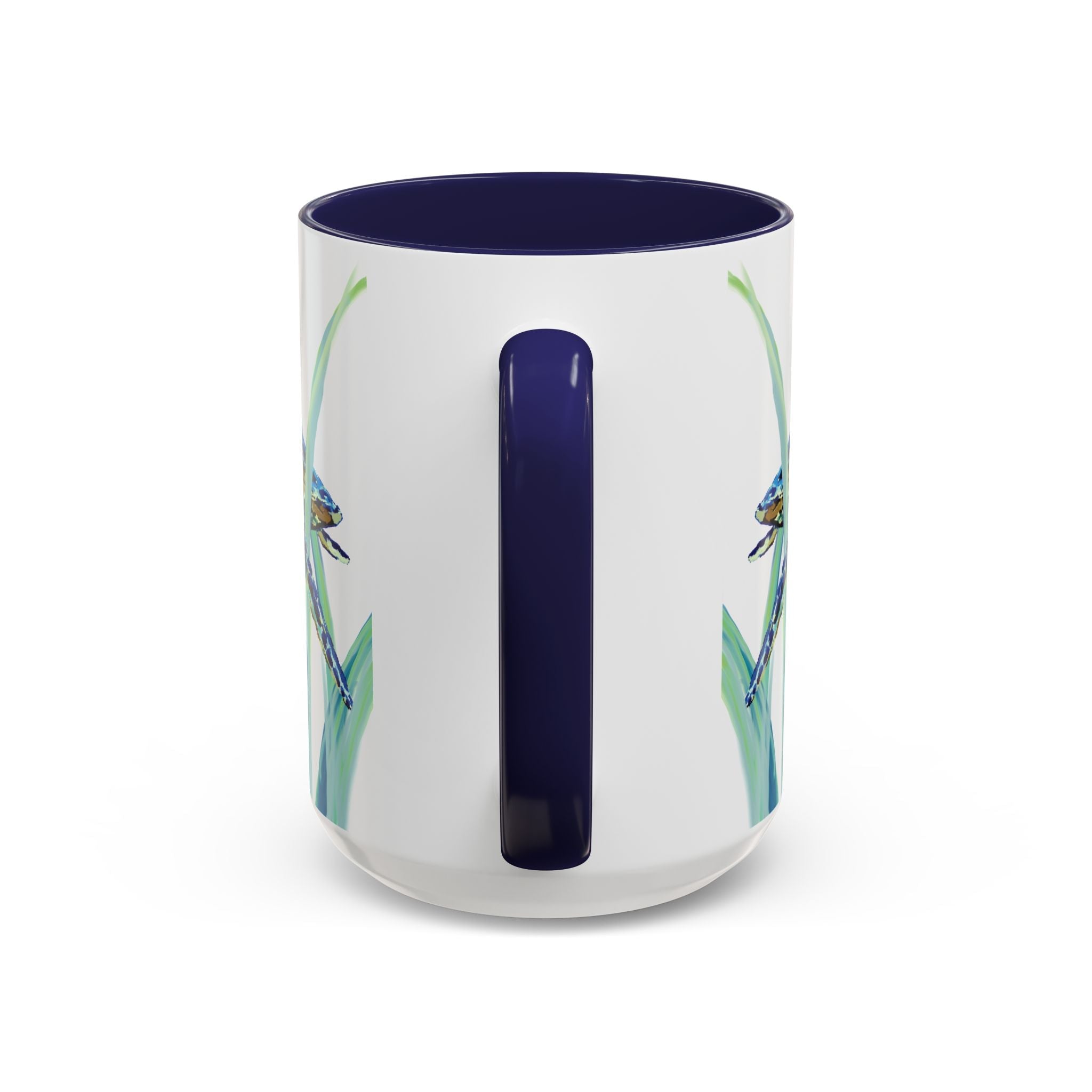Swimming Sea Turtle Ocean Two - Tone Ceramic Coffee Mugs - Blue Cava