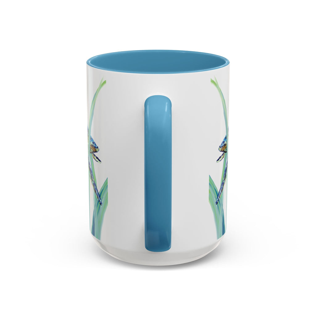 Swimming Sea Turtle Ocean Two - Tone Ceramic Coffee Mugs - Blue Cava