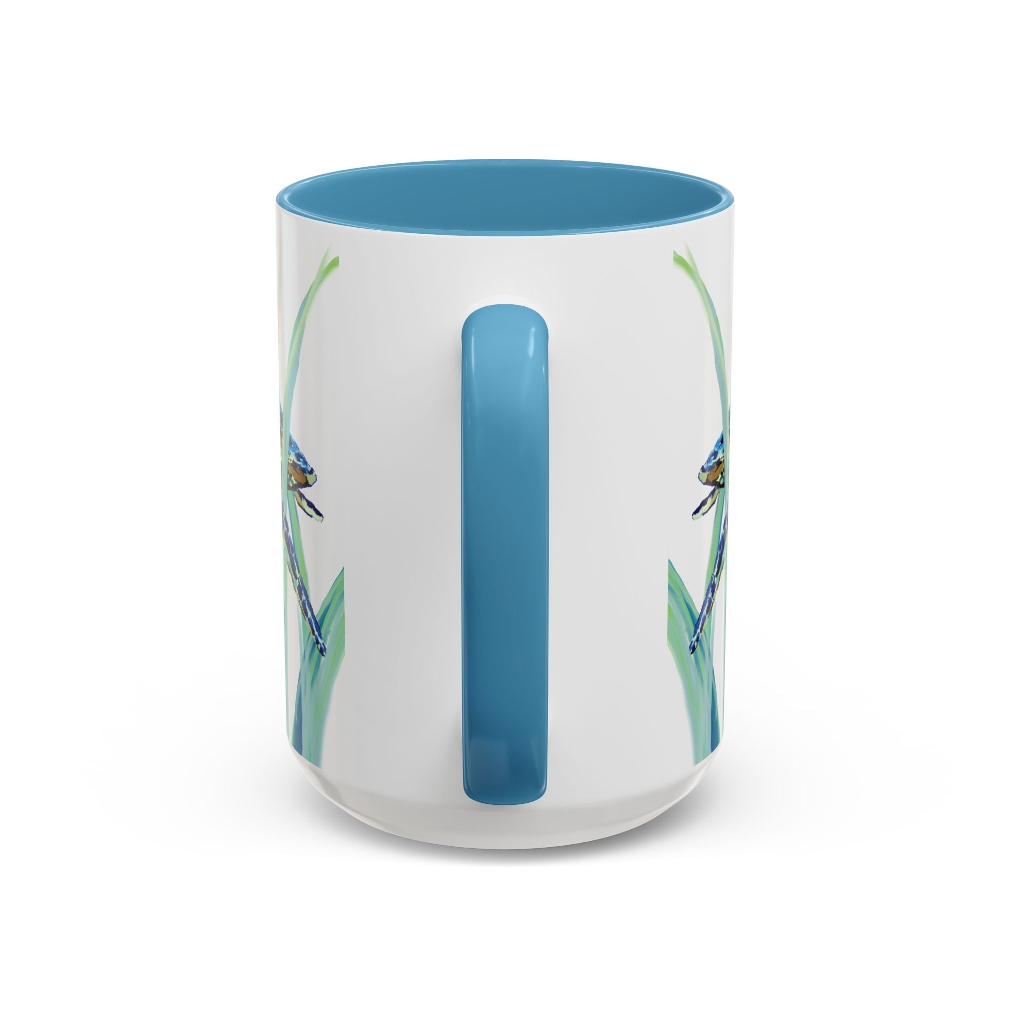 Swimming Sea Turtle Ocean Two - Tone Ceramic Coffee Mugs - Blue Cava