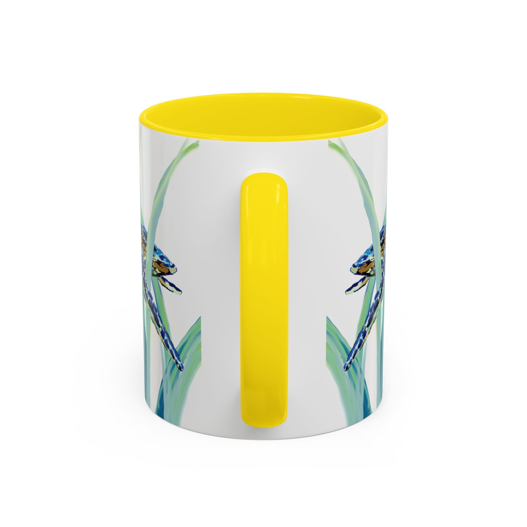 Swimming Sea Turtle Ocean Two - Tone Ceramic Coffee Mugs - Blue Cava