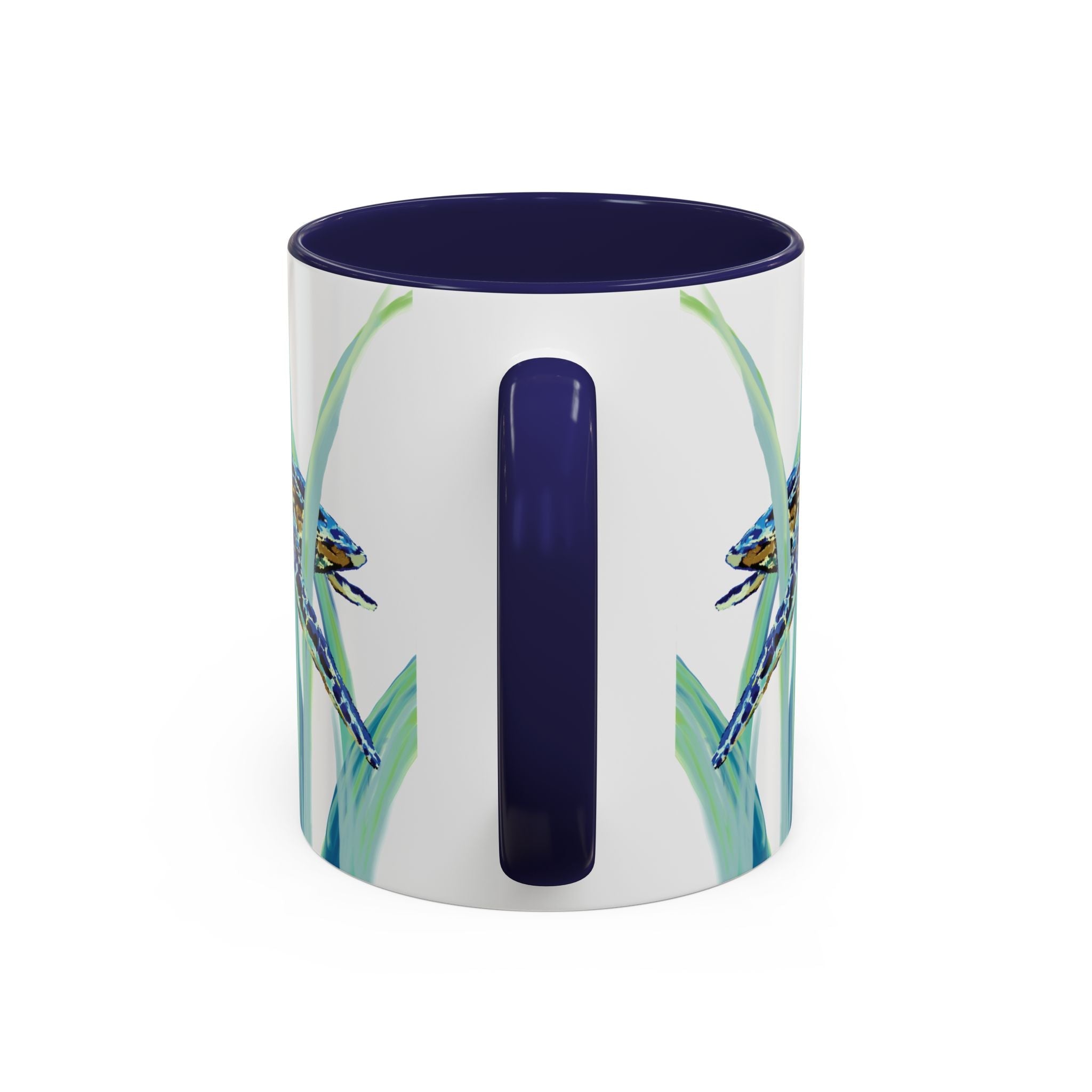 Swimming Sea Turtle Ocean Two - Tone Ceramic Coffee Mugs - Blue Cava
