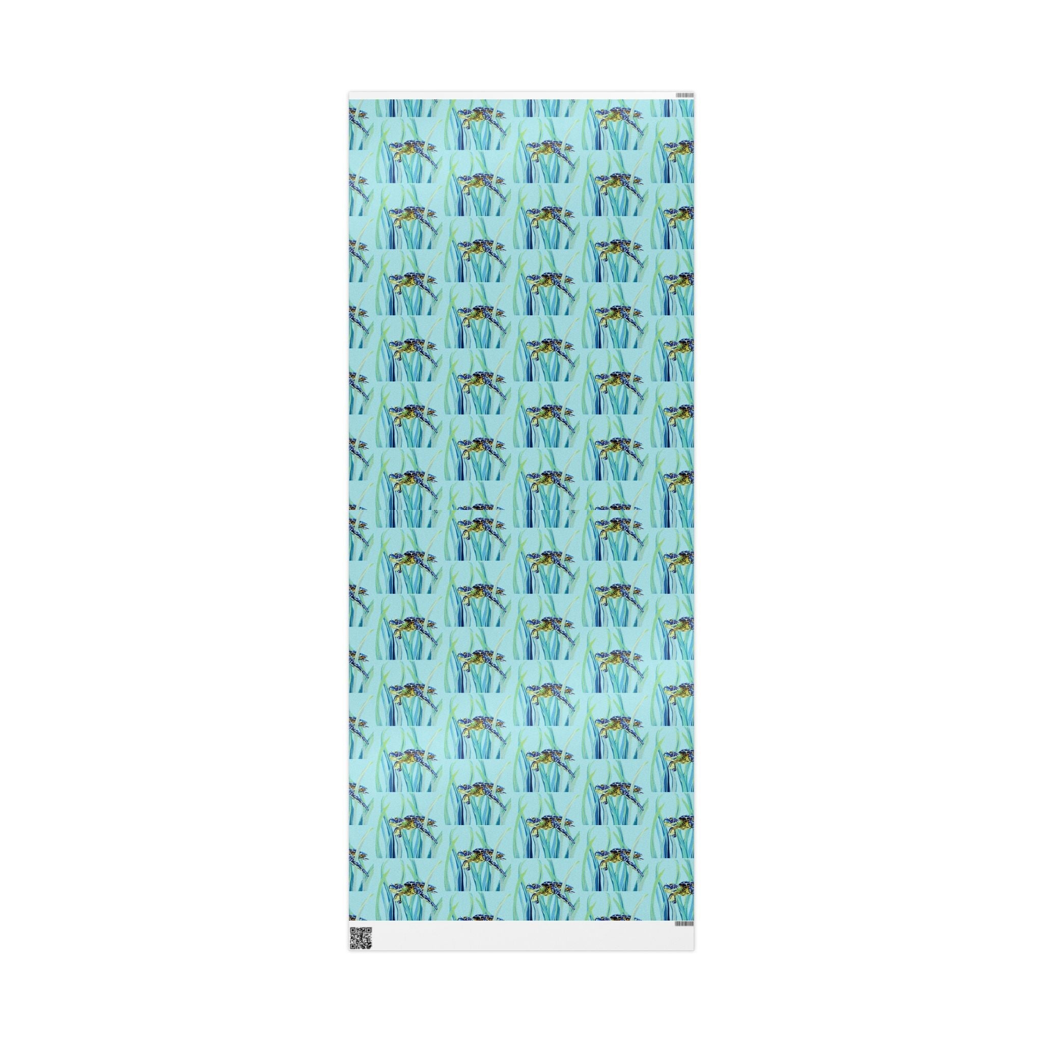 Coastal Swimming Sea Turtle Gift Wrapping Paper in matte or glossy, available in 30 x 36, 30 x 72 or 30 x 180