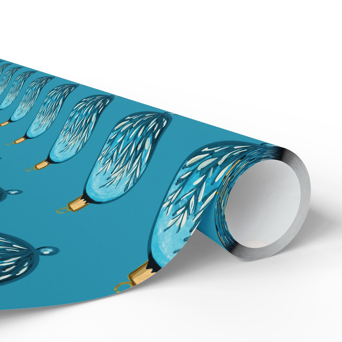 Teal Christmas Ornament Wrapping Papers - luxury, high-quality wrapping paper, beautifully crafted - Blue Cava
