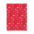 Valentine Red Heart Pattern Velveteen Plush Blanket - Blue Cava