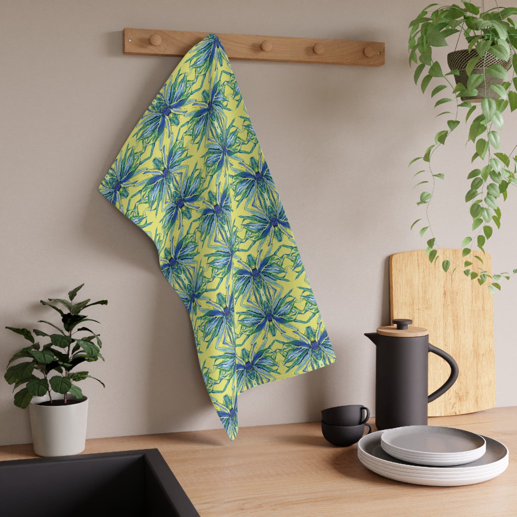 Vibrant Floral Kitchen Tea Towels - Eco - Friendly - Blue Cava