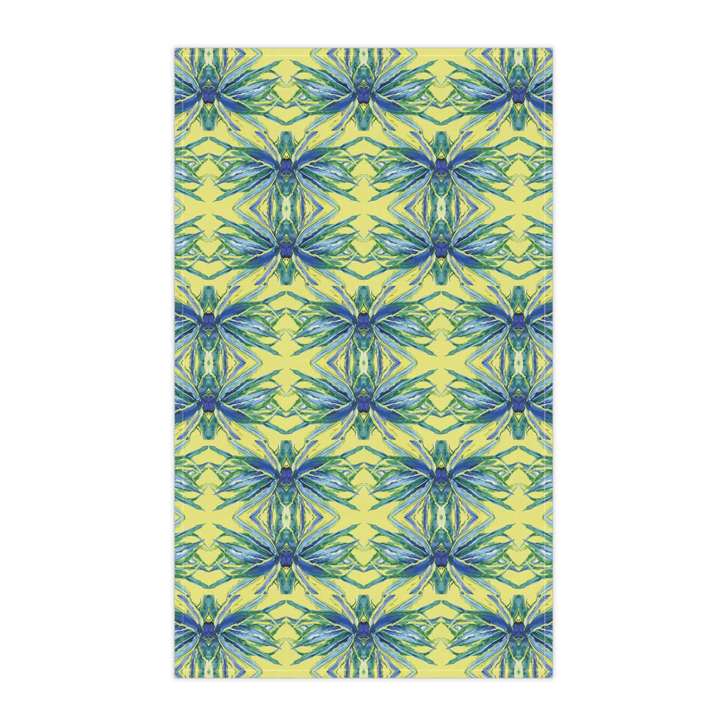 Vibrant Floral Kitchen Tea Towels - Eco - Friendly - Blue Cava