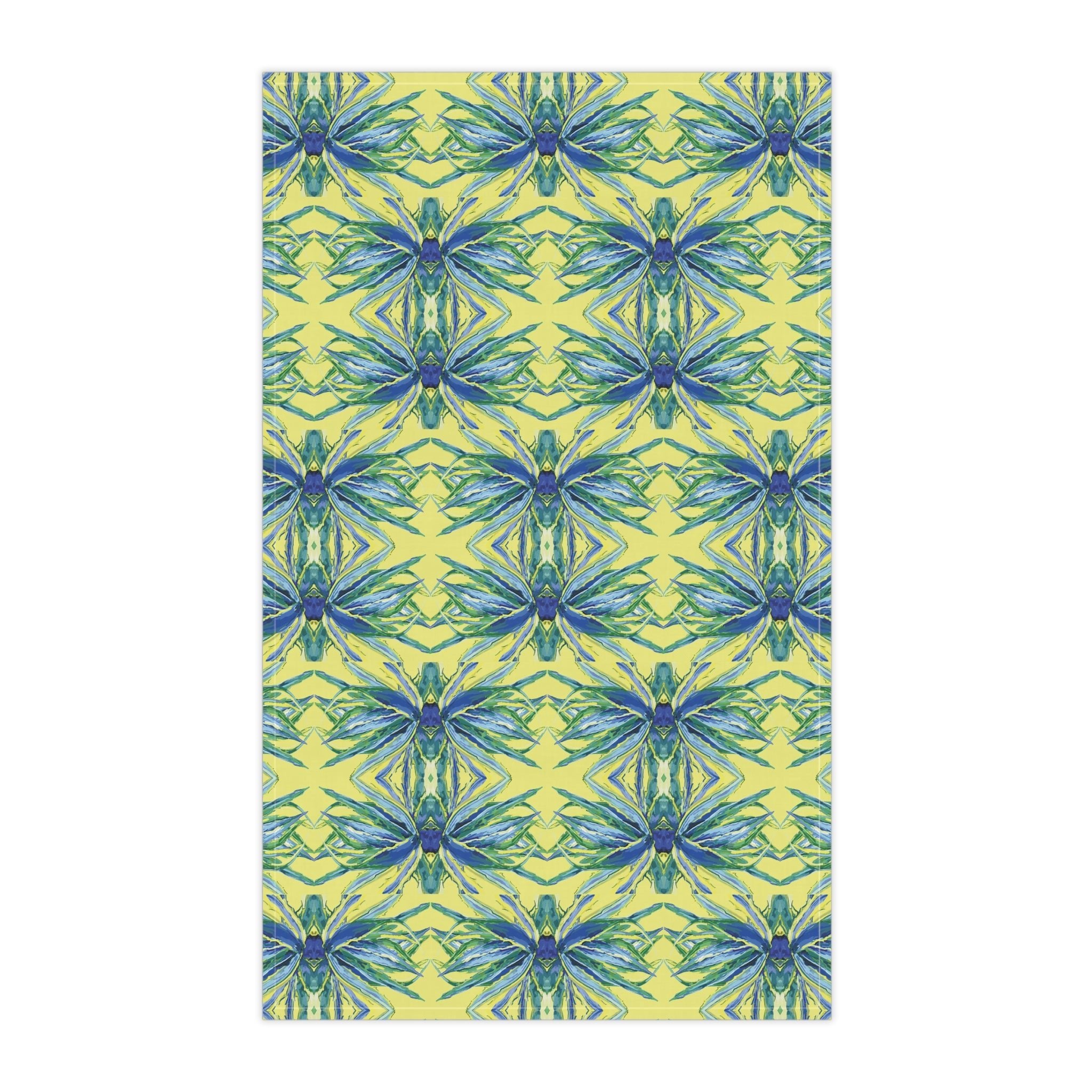 Vibrant Floral Kitchen Tea Towels - Eco - Friendly - Blue Cava