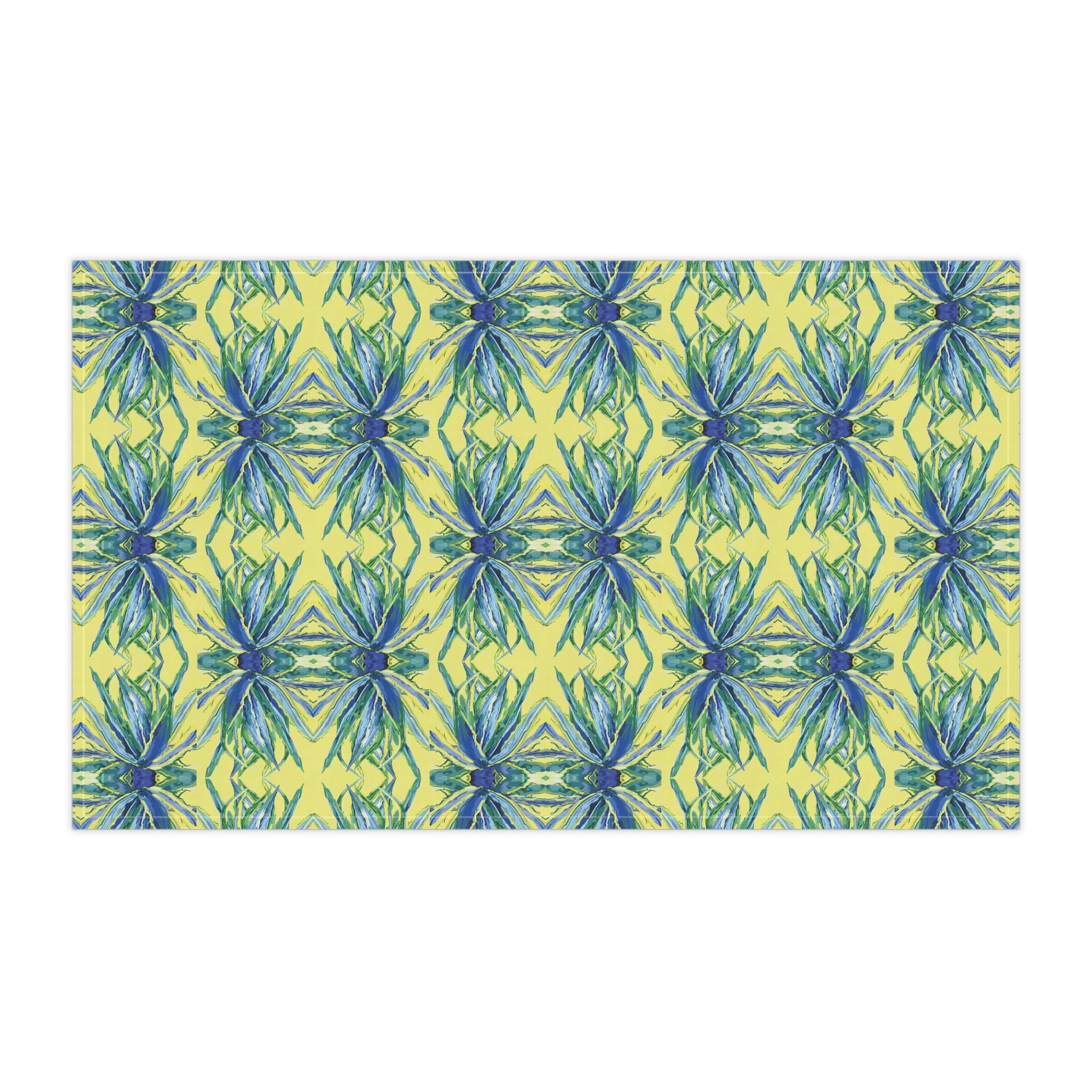 Vibrant Floral Kitchen Tea Towels - Eco - Friendly - Blue Cava