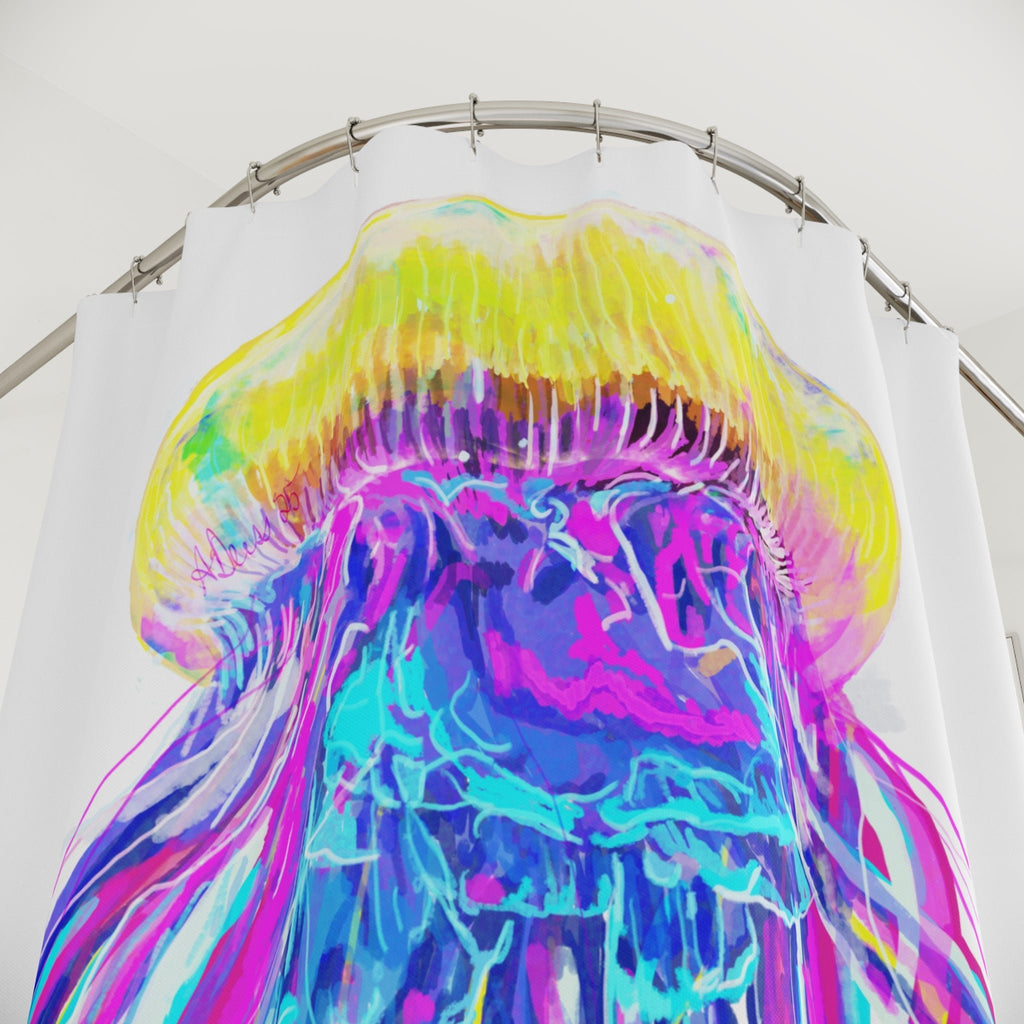 Vibrant Jellyfish Shower Curtain - Blue Cava