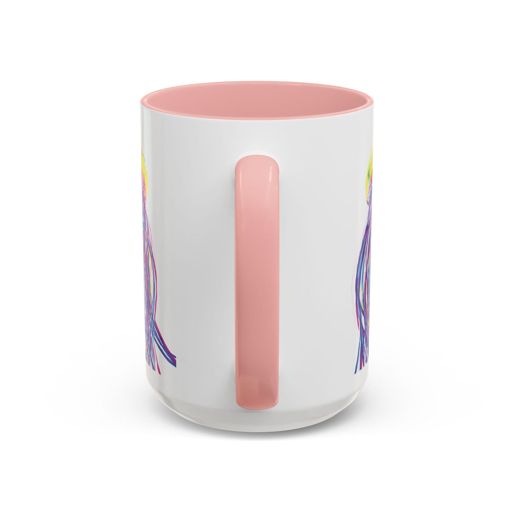 Vibrant Jellyfish Two Tone Ceramic Coffee Mug - Colorful Marine Life Drinkware - Blue Cava
