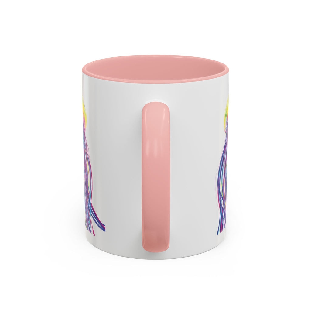 Vibrant Jellyfish Two Tone Ceramic Coffee Mug - Colorful Marine Life Drinkware - Blue Cava