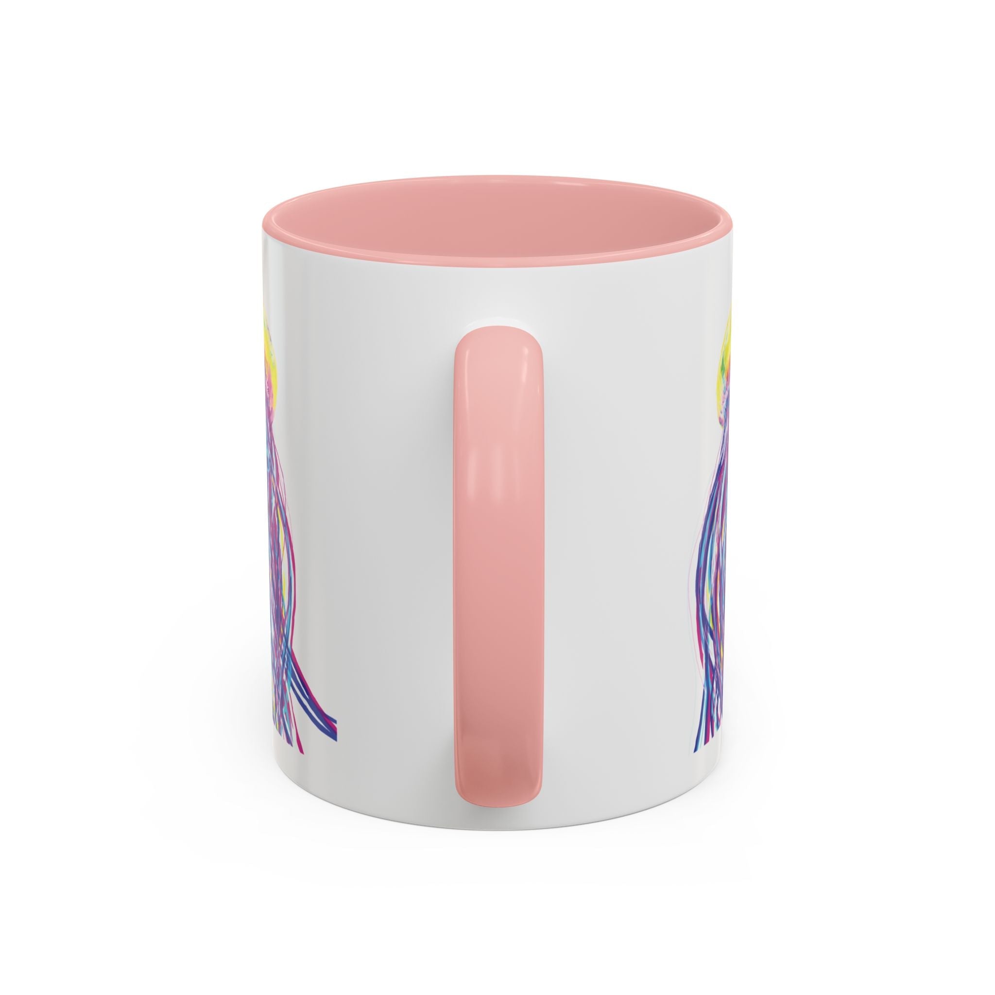 Vibrant Jellyfish Two Tone Ceramic Coffee Mug - Colorful Marine Life Drinkware - Blue Cava