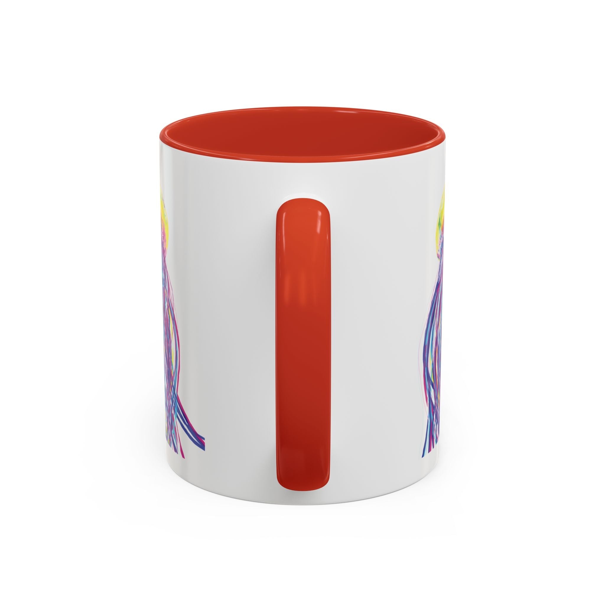 Vibrant Jellyfish Two Tone Ceramic Coffee Mug - Colorful Marine Life Drinkware - Blue Cava