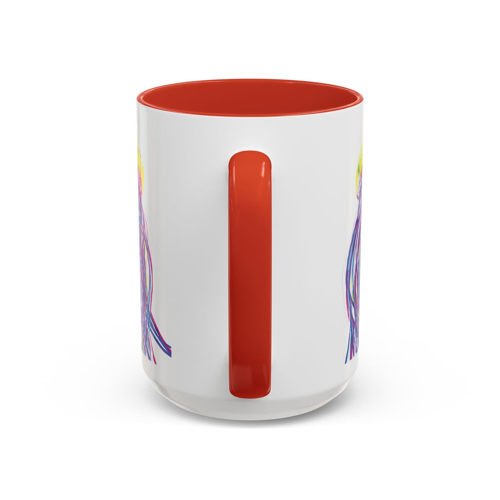 Vibrant Jellyfish Two Tone Ceramic Coffee Mug - Colorful Marine Life Drinkware - Blue Cava