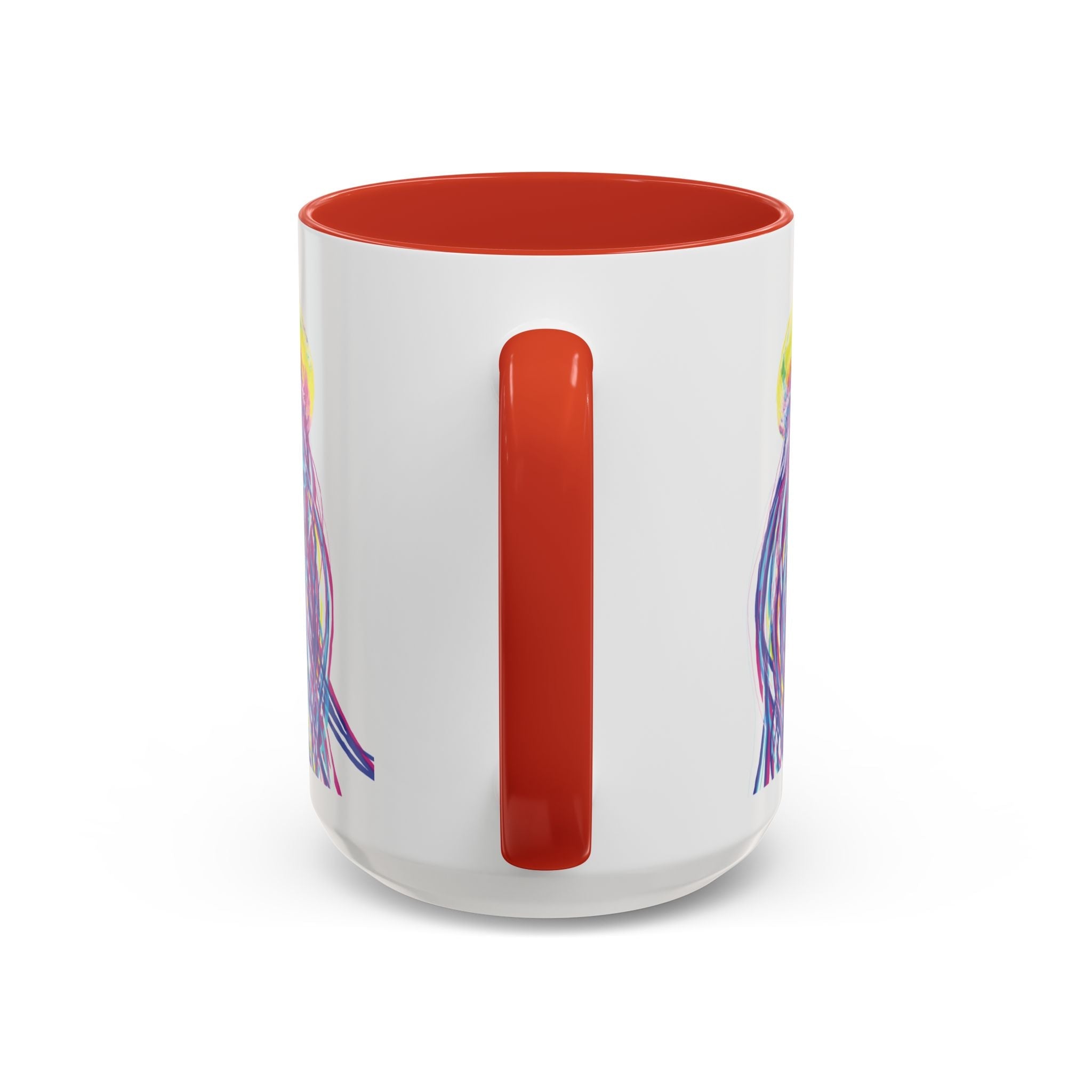 Vibrant Jellyfish Two Tone Ceramic Coffee Mug - Colorful Marine Life Drinkware - Blue Cava