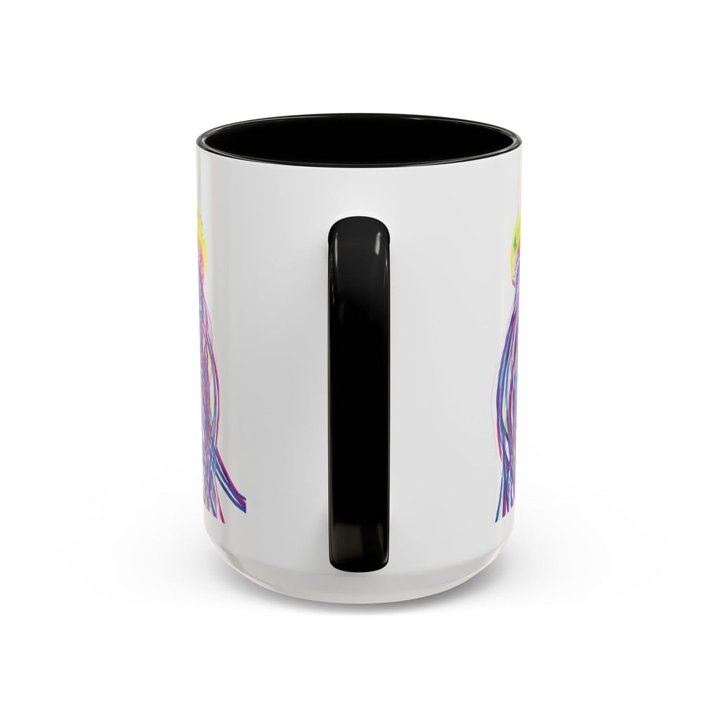 Vibrant Jellyfish Two Tone Ceramic Coffee Mug - Colorful Marine Life Drinkware - Blue Cava