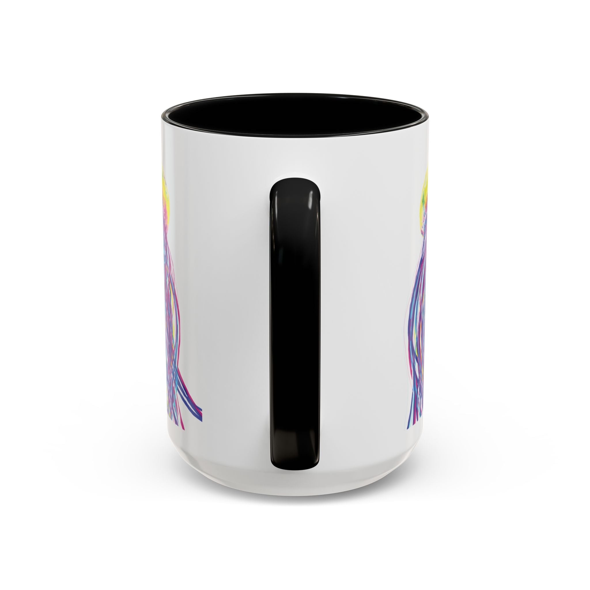 Vibrant Jellyfish Two Tone Ceramic Coffee Mug - Colorful Marine Life Drinkware - Blue Cava