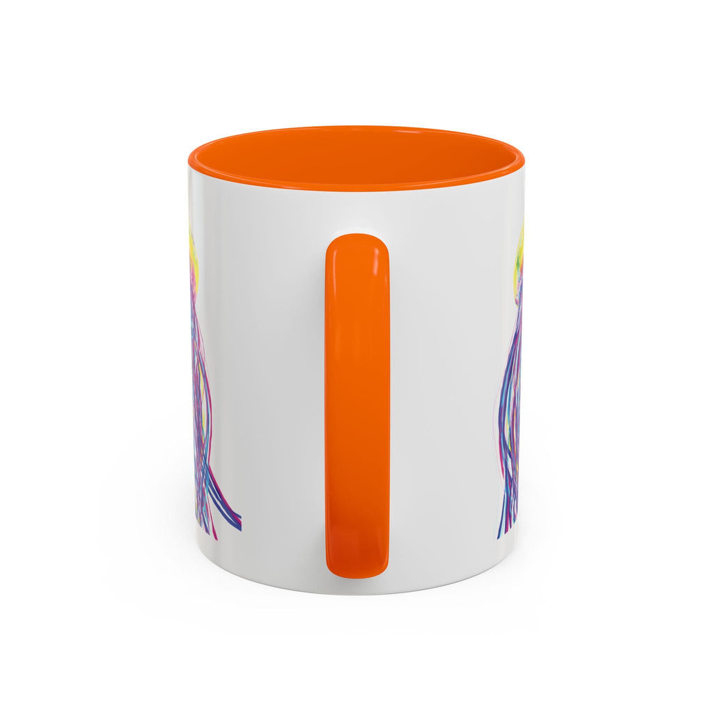 Vibrant Jellyfish Two Tone Ceramic Coffee Mug - Colorful Marine Life Drinkware - Blue Cava