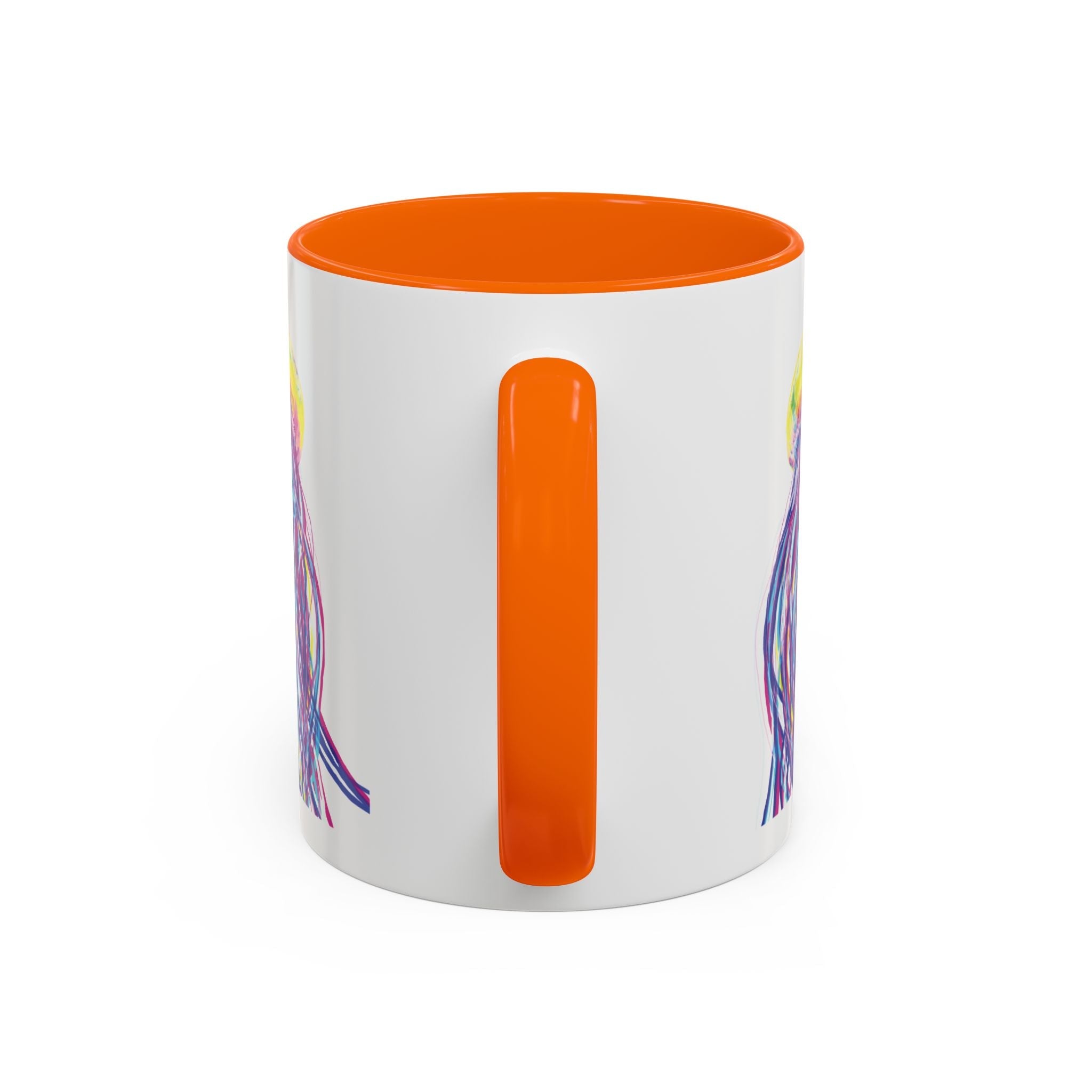 Vibrant Jellyfish Two Tone Ceramic Coffee Mug - Colorful Marine Life Drinkware - Blue Cava