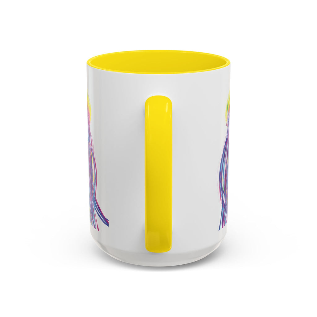 Vibrant Jellyfish Two Tone Ceramic Coffee Mug - Colorful Marine Life Drinkware - Blue Cava