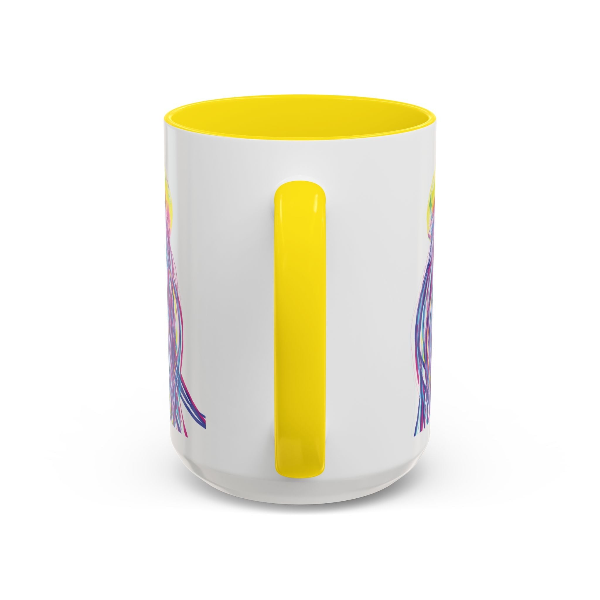 Vibrant Jellyfish Two Tone Ceramic Coffee Mug - Colorful Marine Life Drinkware - Blue Cava