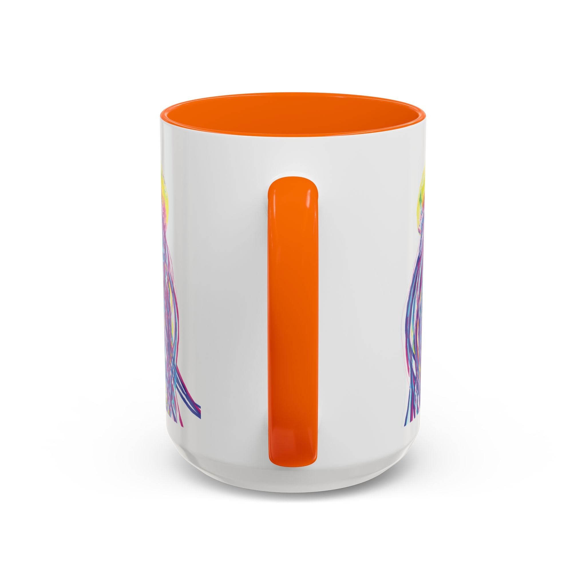 Vibrant Jellyfish Two Tone Ceramic Coffee Mug - Colorful Marine Life Drinkware - Blue Cava