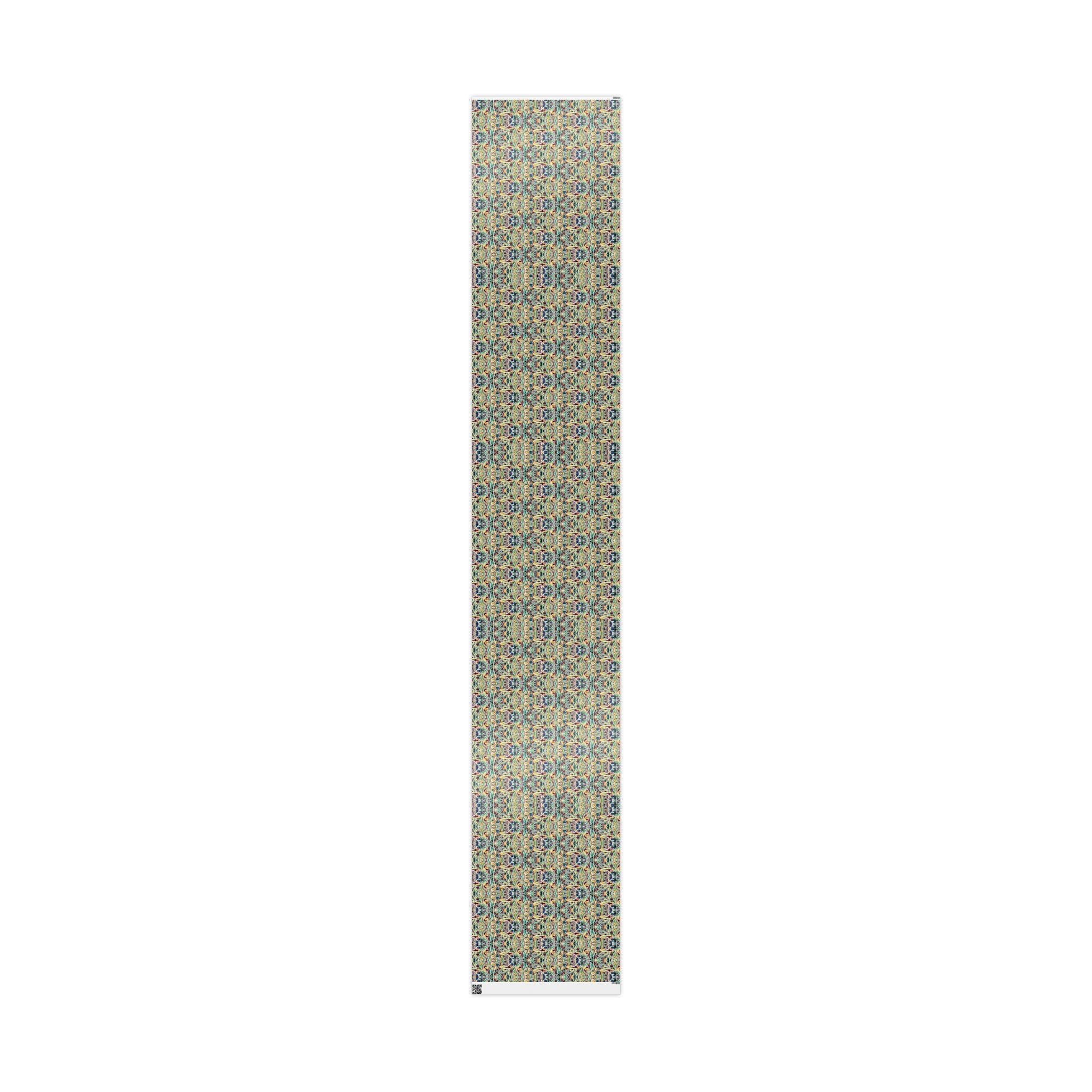 Vibrant Peacock Fiesta Wrapping Paper, Eco-Friendly in matte or glossy available in 30 x 36, 30 x 72 or 30 x 180 - Blue Cava