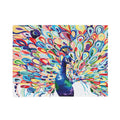 Vibrant Peacock Velveteen Plush Blankets - Blue Cava