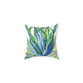 Vibrant Succulent Pillow | Square Poly Canvas Pillow for Home Décor - Blue Cava