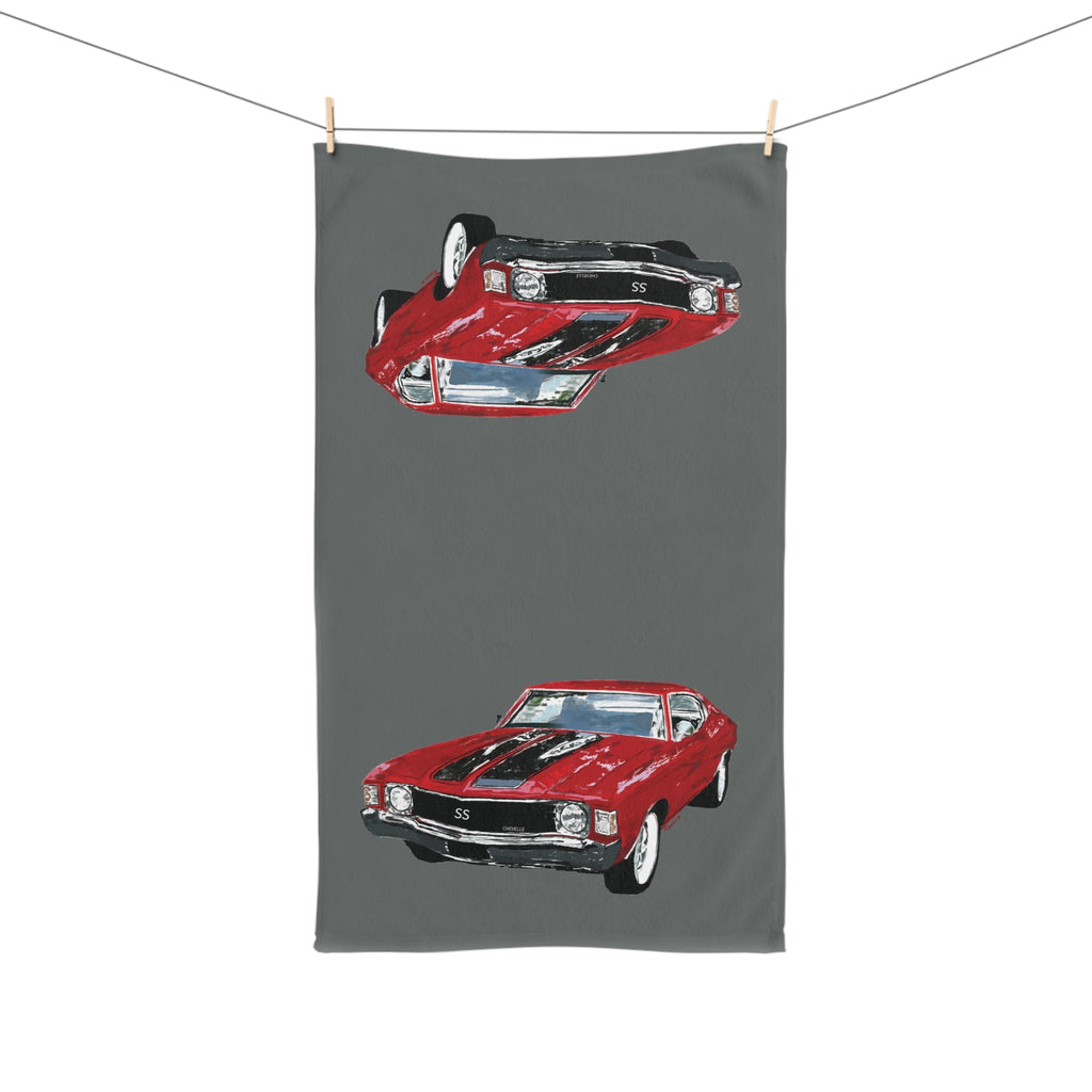 Vintage Chevy Chevelle Polyester Cotton Hand Towel - Blue Cava