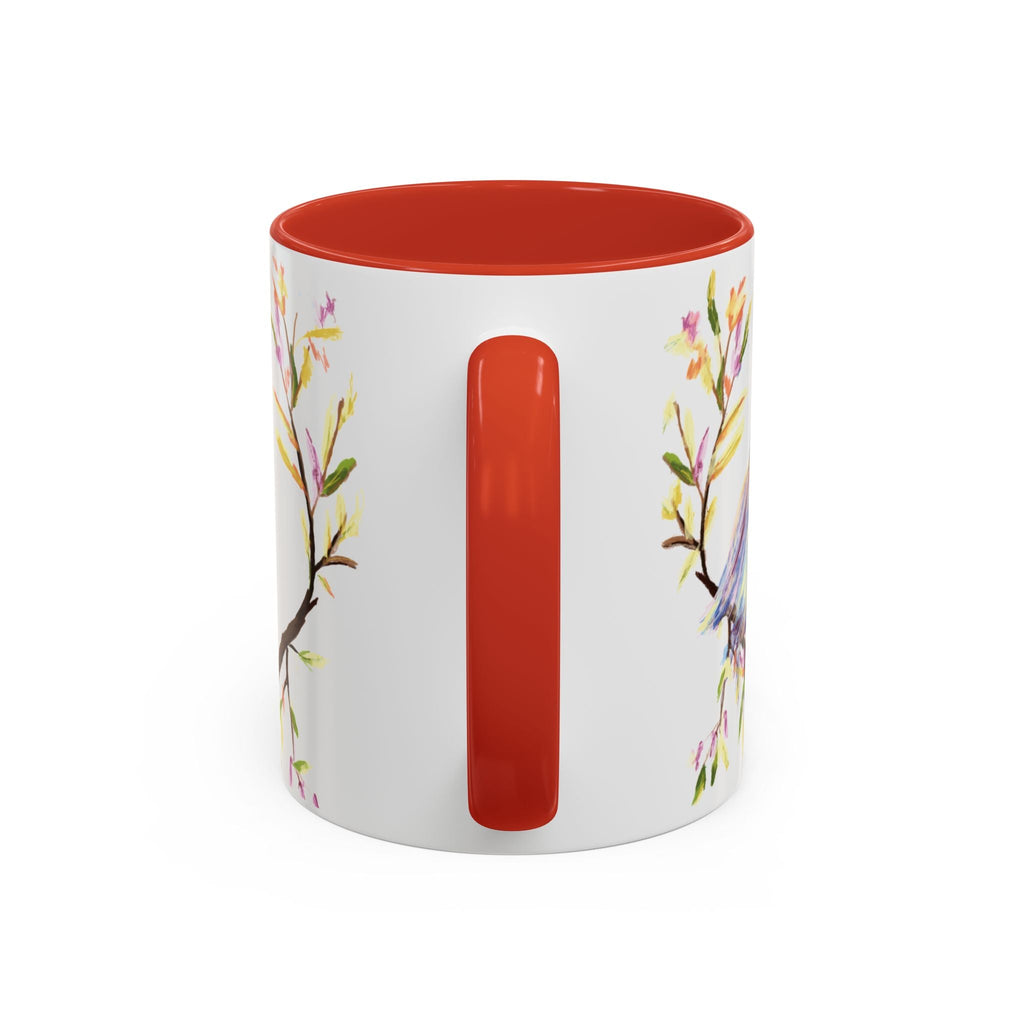 Watercolor Bird Two Tone Ceramic Coffee Mugs - Blue Cava