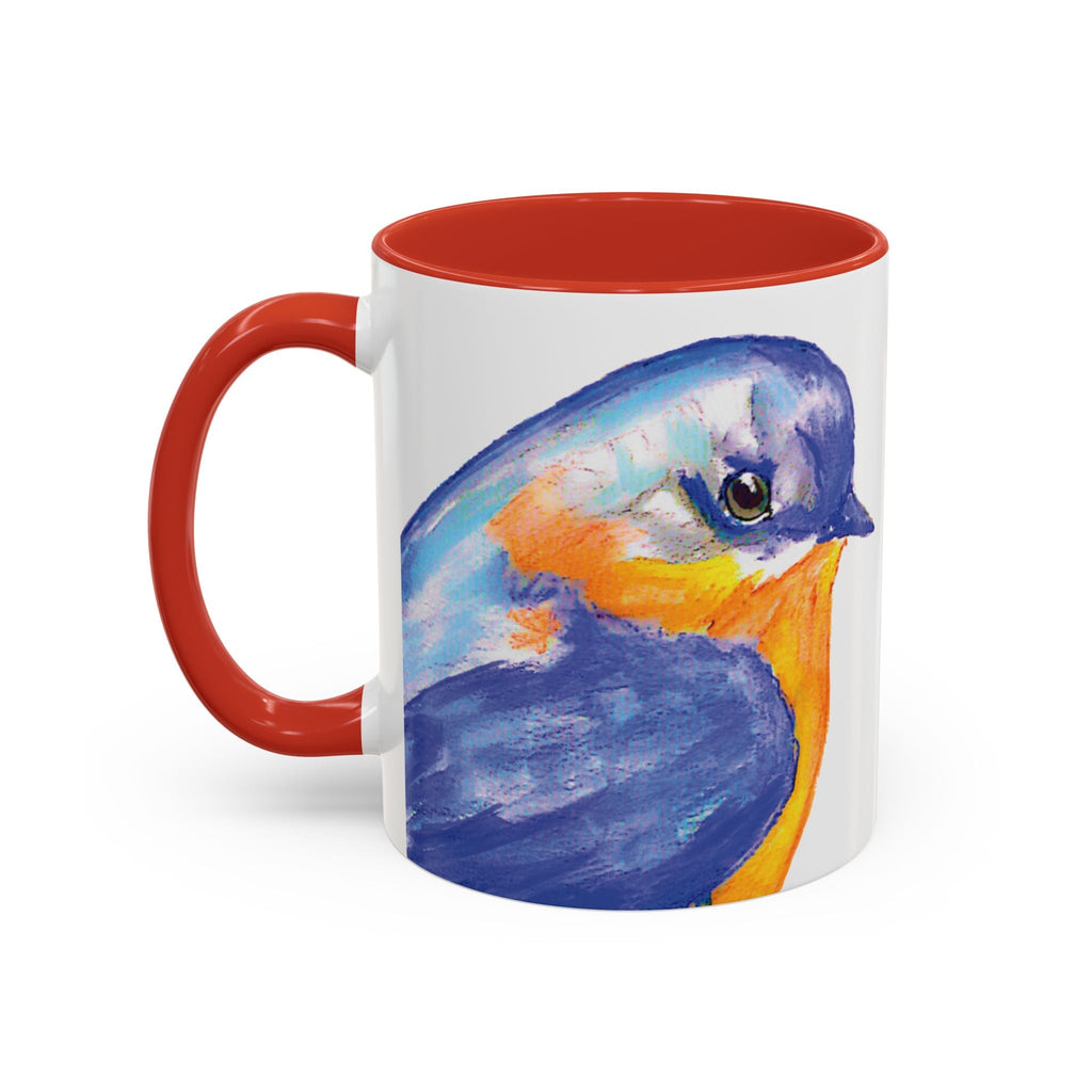 Watercolor Bluebird Two Tone Ceramic Coffee Mugs - Blue Cava