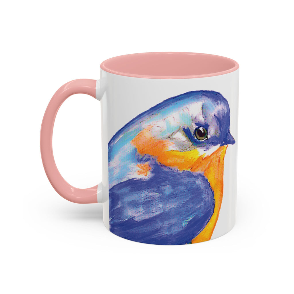 Watercolor Bluebird Two Tone Ceramic Coffee Mugs - Blue Cava