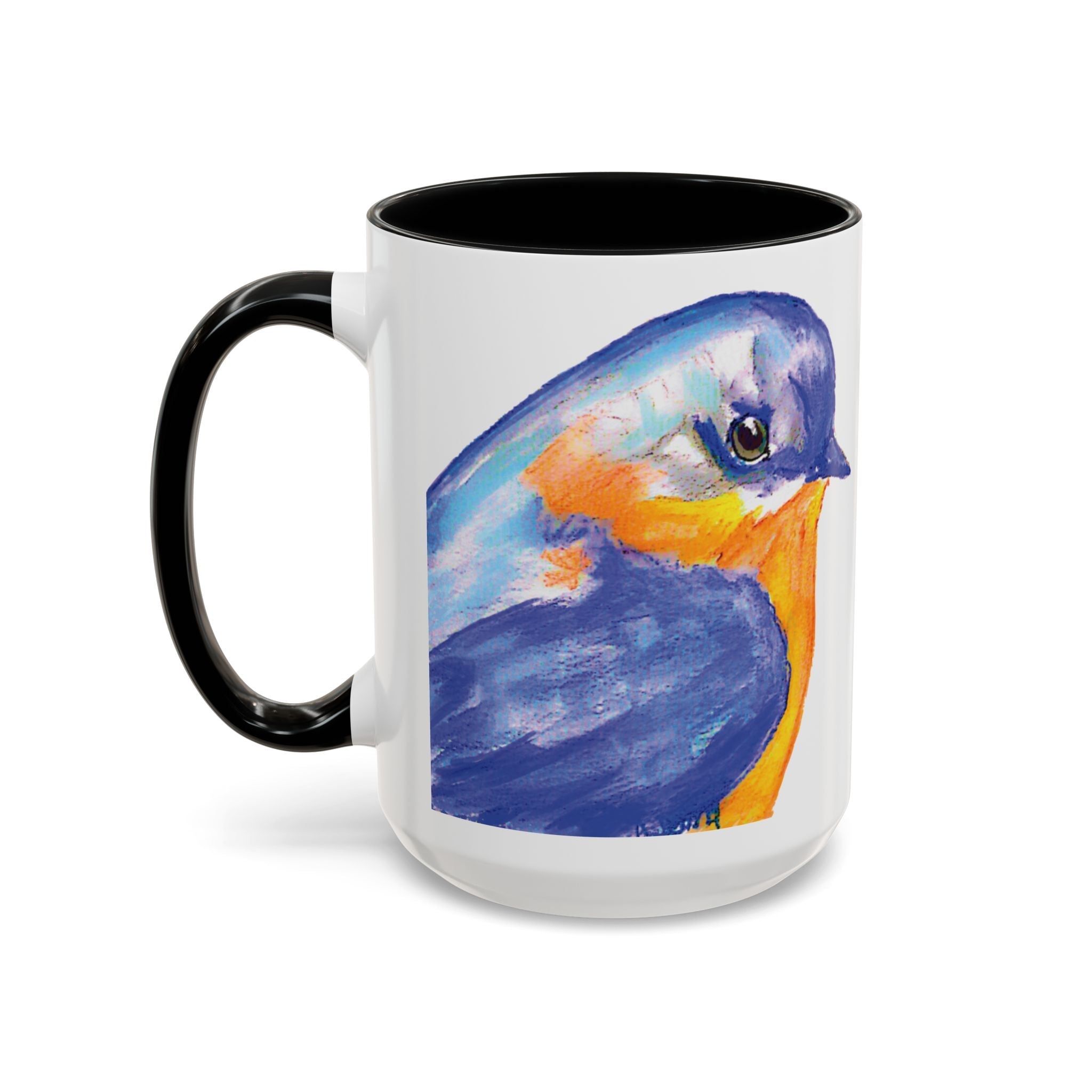 Watercolor Bluebird Two Tone Ceramic Coffee Mugs - Blue Cava