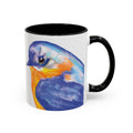 Watercolor Bluebird Two Tone Ceramic Coffee Mugs - Blue Cava