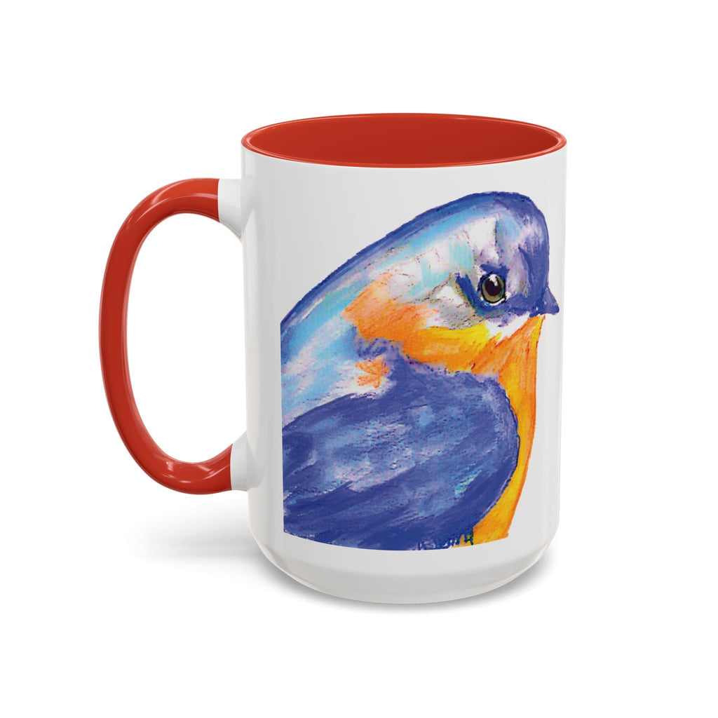 Watercolor Bluebird Two Tone Ceramic Coffee Mugs - Blue Cava