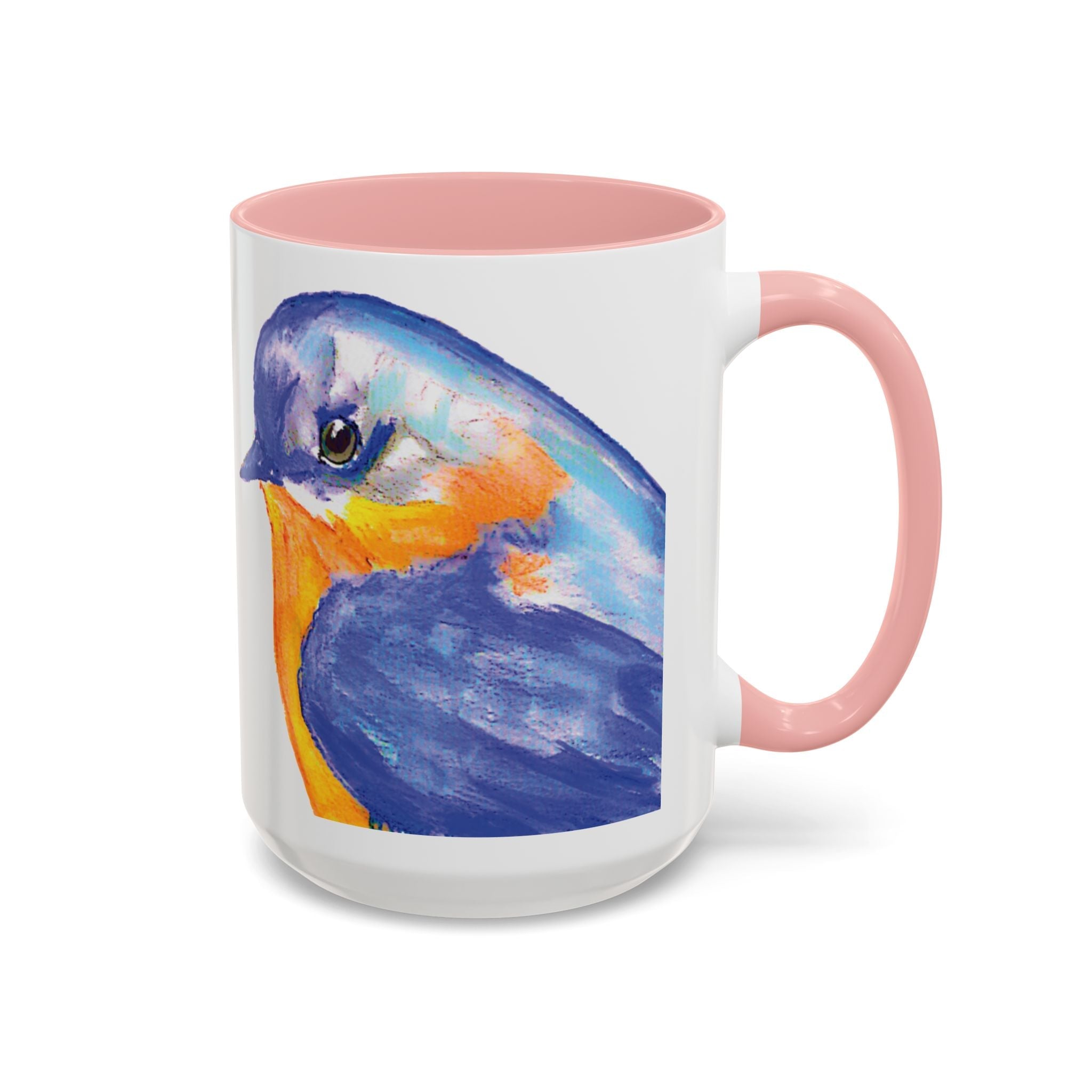 Watercolor Bluebird Two Tone Ceramic Coffee Mugs - Blue Cava