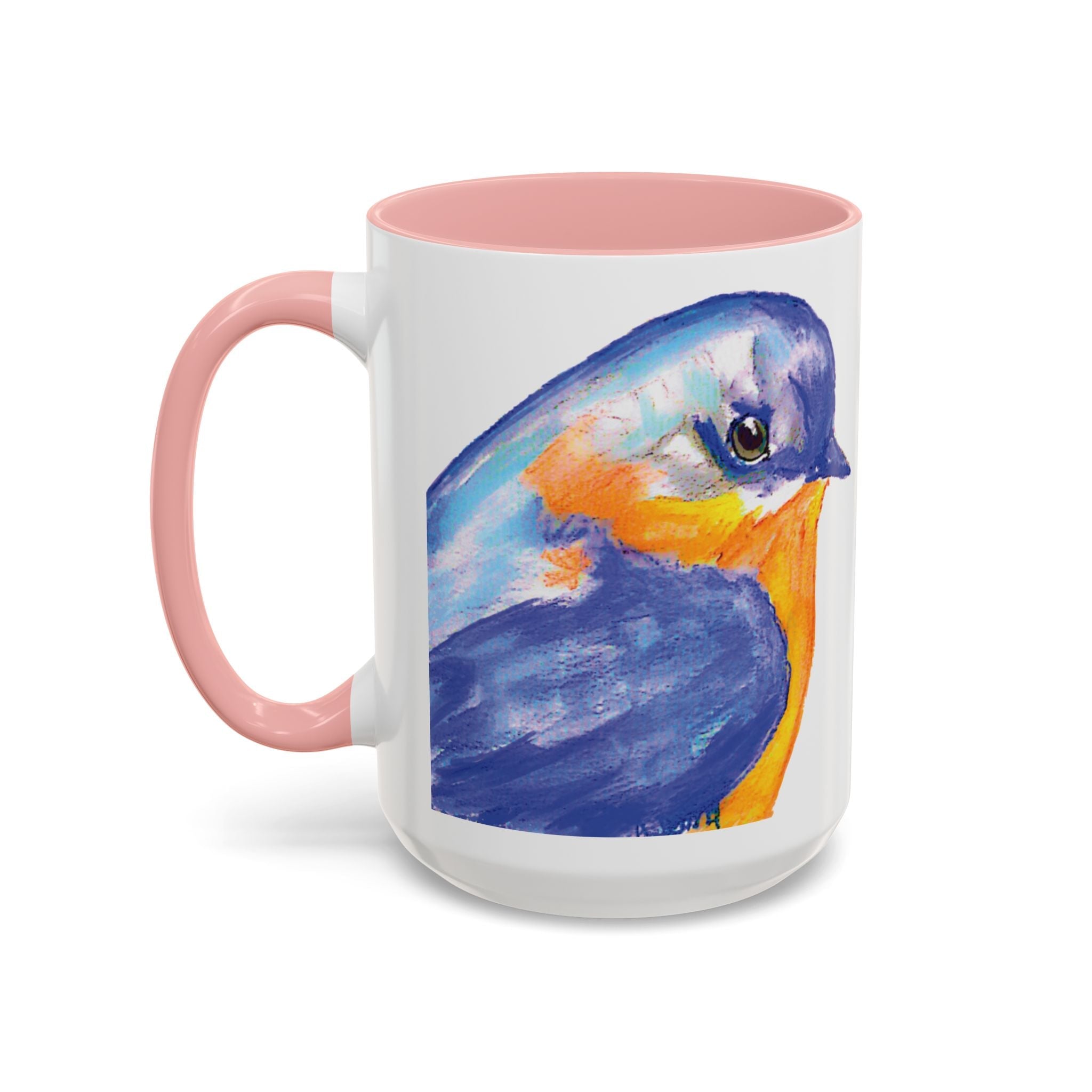 Watercolor Bluebird Two Tone Ceramic Coffee Mugs - Blue Cava