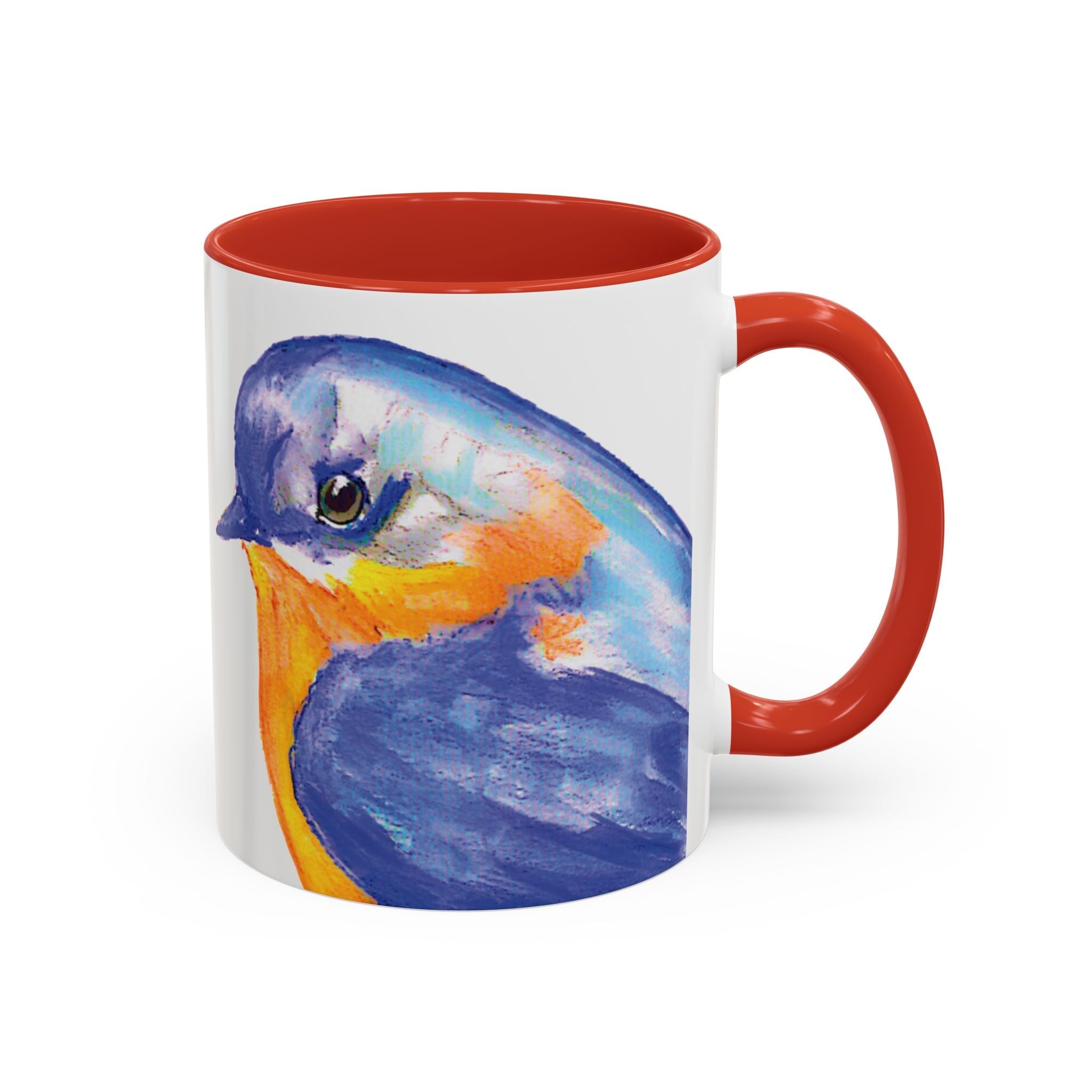 Watercolor Bluebird Two Tone Ceramic Coffee Mugs - Blue Cava